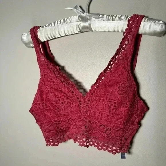 Aerie eyelet lace dreamy raspberry bralette XS - Picture 2 of 5